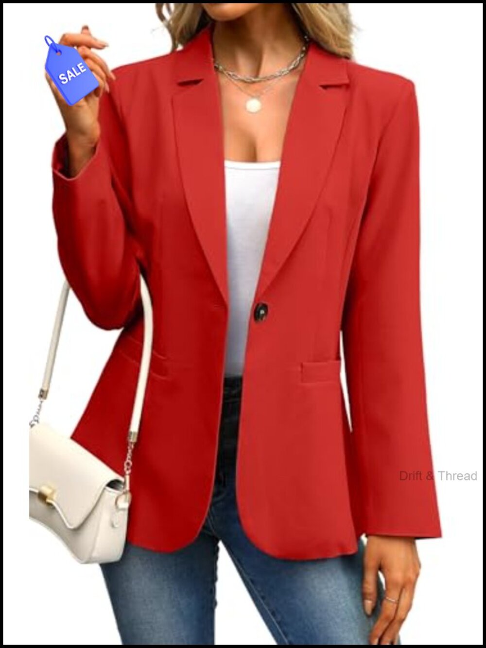 Slim Fit Business Casual Blazer Long Sleeve Women's Suit Jacket for Work